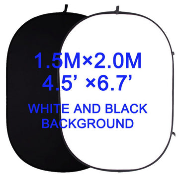 Collapsible 2-in-1 Background Backdrop Black/White 1.5x2m
